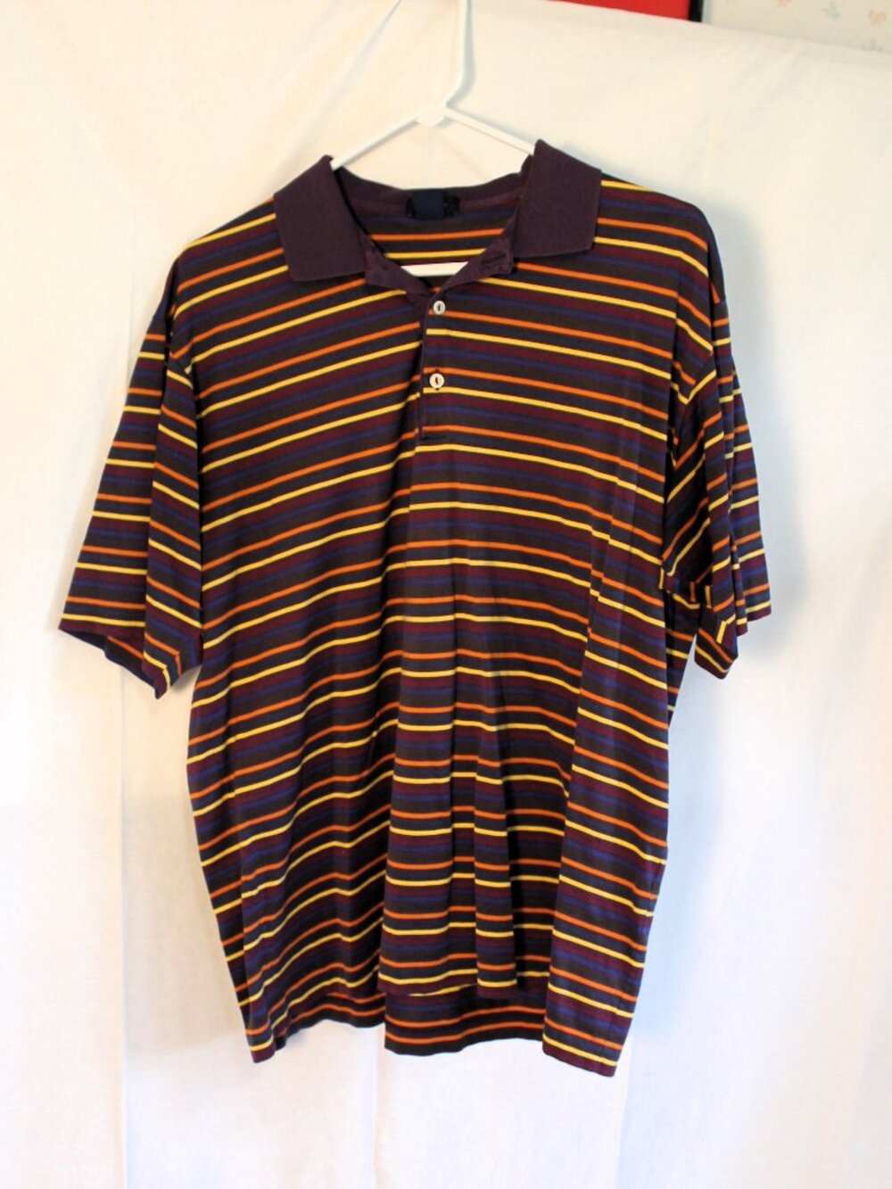 Jeff Rose Striped 100% Cotton Polo Made in Italy Large